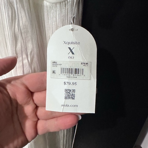 ARULA White Fringe Midi Shirt Dress Size X (XL) NWOT - Picture 3 of 4